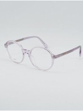 Celine CL50092I 078 Eyeglasses Transparent Lilac 53mm Round Frame